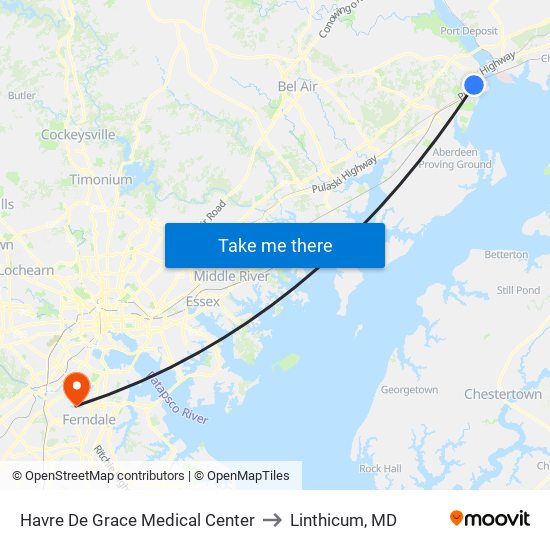 Havre De Grace Medical Center to Linthicum, MD map