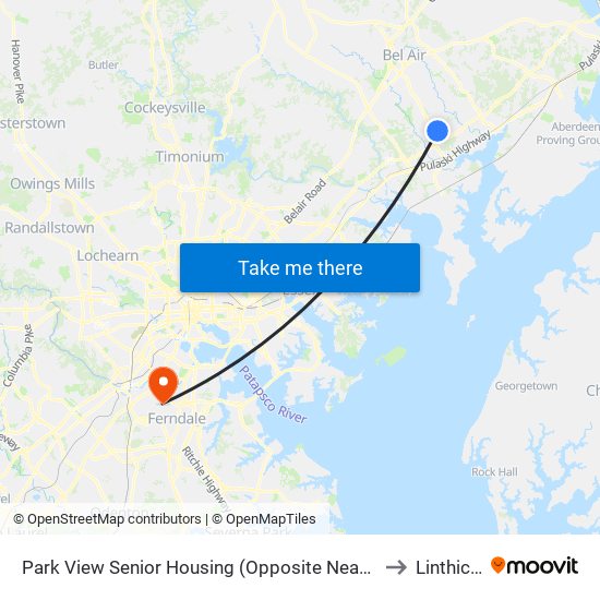 Park View Senior Housing  (Opposite Near Box Hill S Pwky & Merchant Blvd) to Linthicum, MD map