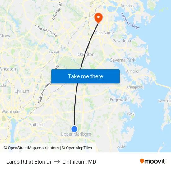 Largo Rd at Eton Dr to Linthicum, MD map
