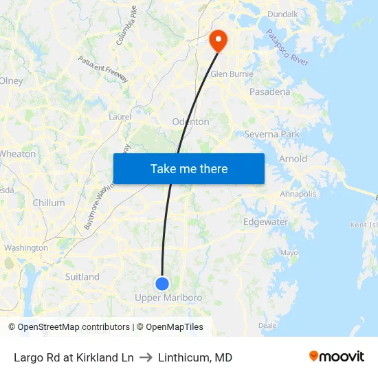 Largo Rd at Kirkland Ln to Linthicum, MD map