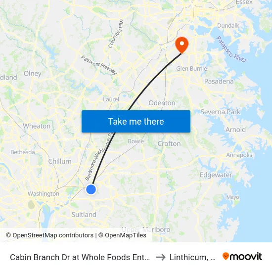 Cabin Branch Dr at Whole Foods Entrance to Linthicum, MD map