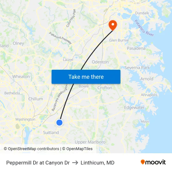 Peppermill Dr at Canyon Dr to Linthicum, MD map
