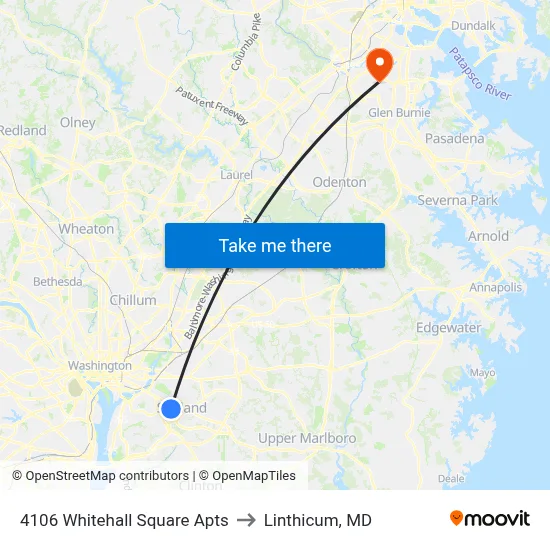 4106 Whitehall Square Apts to Linthicum, MD map