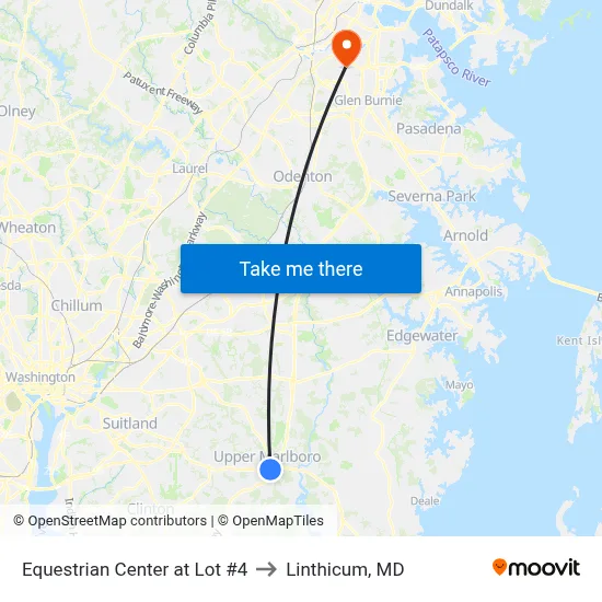 Equestrian Center at Lot #4 to Linthicum, MD map