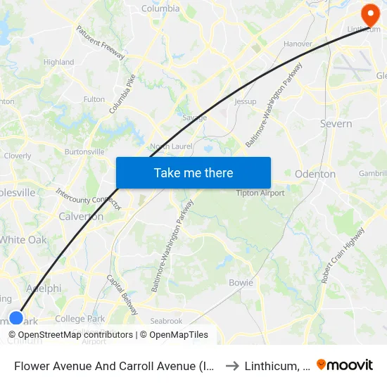 Flower Avenue And Carroll Avenue (Inbound) to Linthicum, MD map
