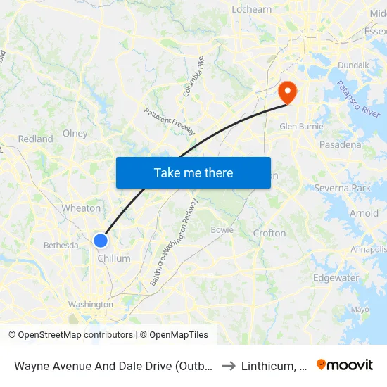 Wayne Avenue And Dale Drive (Outbound) to Linthicum, MD map