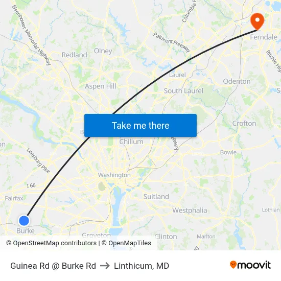 Guinea Rd @ Burke Rd to Linthicum, MD map