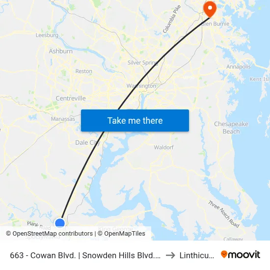 663 - Cowan Blvd. | Snowden Hills Blvd. (Evergreens Apts.) to Linthicum, MD map
