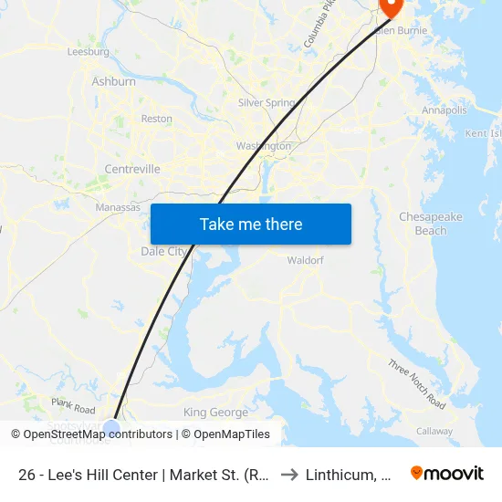 26 - Lee's Hill Center | Market St. (Rgi) to Linthicum, MD map