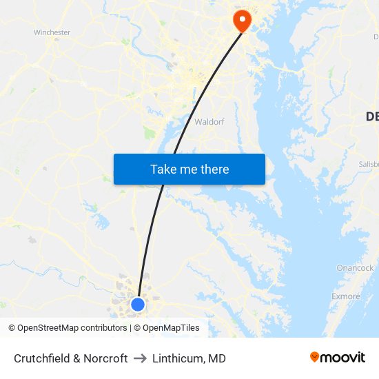 Crutchfield & Norcroft to Linthicum, MD map