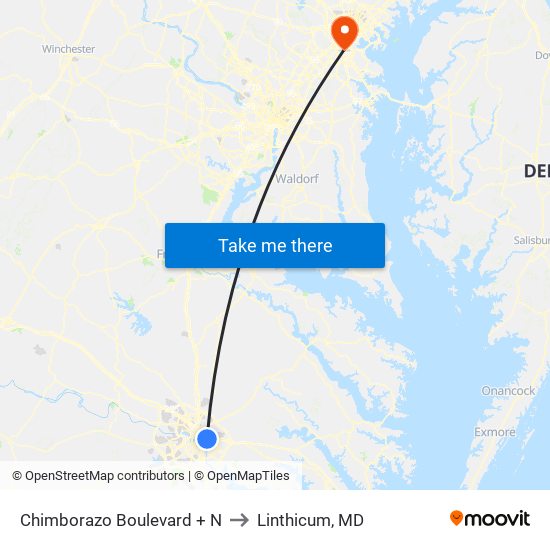 Chimborazo Boulevard + N to Linthicum, MD map