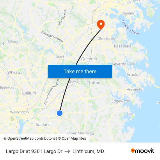 Largo Dr at 9301 Largo Dr to Linthicum, MD map
