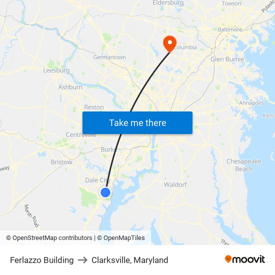 Ferlazzo Building to Clarksville, Maryland map