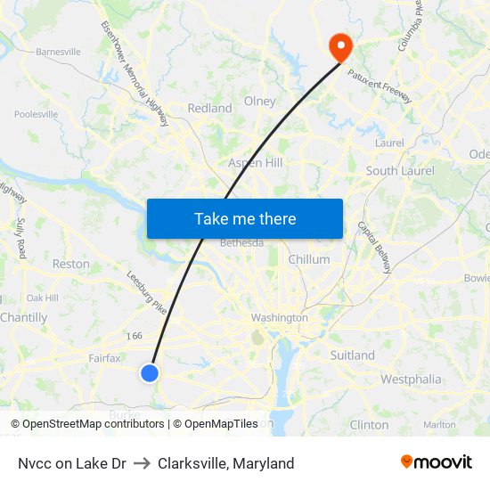 Nvcc on Lake Dr to Clarksville, Maryland map