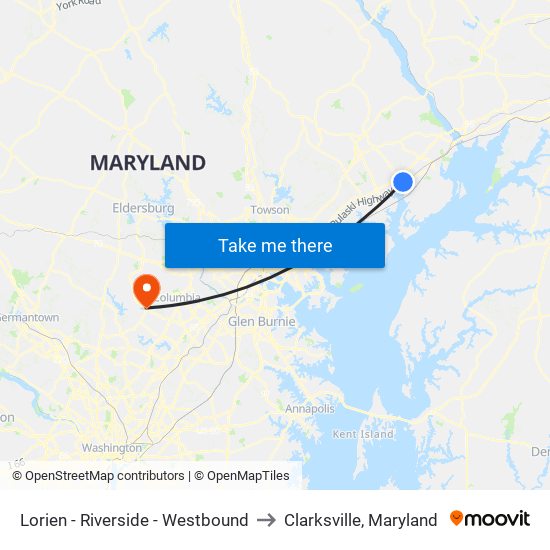 Lorien - Riverside - Westbound to Clarksville, Maryland map