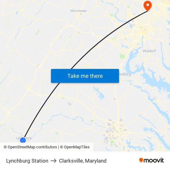 Lynchburg Station to Clarksville, Maryland map