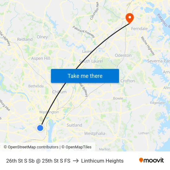 26th St S Sb @ 25th St S FS to Linthicum Heights map