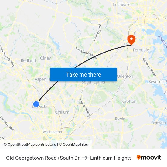 Old Georgetown Road+South Dr to Linthicum Heights map