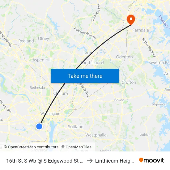 16th St S Wb @ S Edgewood St Ns to Linthicum Heights map