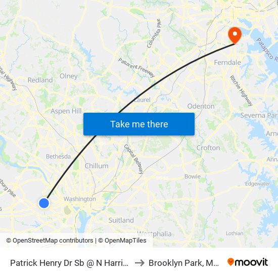 Patrick Henry Dr Sb @ N Harrison St Ns to Brooklyn Park, Maryland map