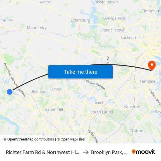 Richter Farm Rd & Northwest High School Enter to Brooklyn Park, Maryland map