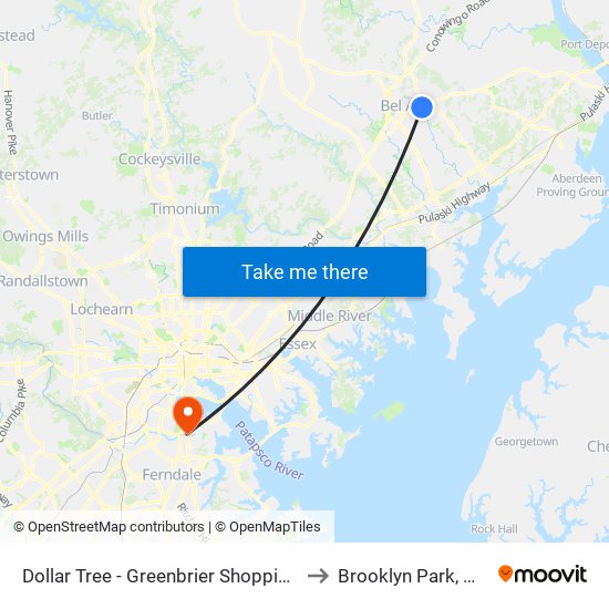 Dollar Tree - Greenbrier Shopping Plaza - Wb to Brooklyn Park, Maryland map