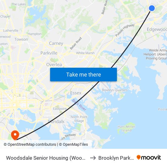 Woodsdale Senior Housing (Woodsdale Rd & Penny Ln) to Brooklyn Park, Maryland map