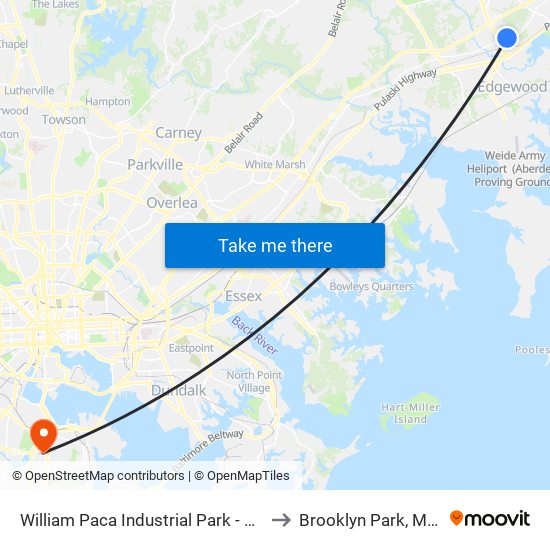 William Paca Industrial Park - Westbound to Brooklyn Park, Maryland map