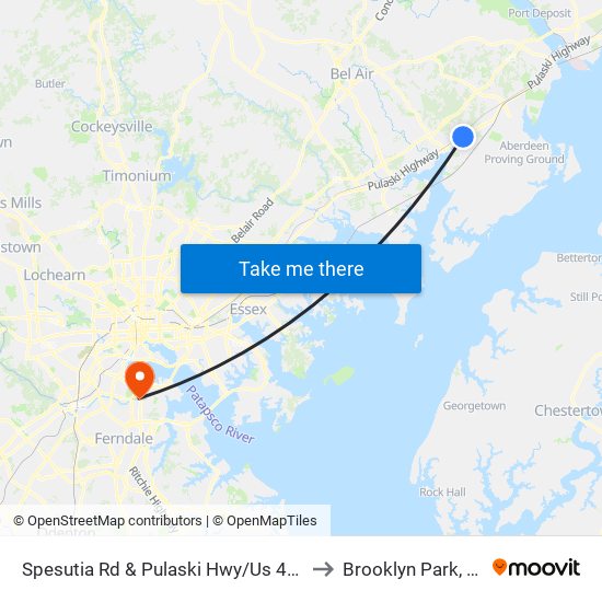 Spesutia Rd & Pulaski Hwy/Us 40 (At Graveyard) to Brooklyn Park, Maryland map