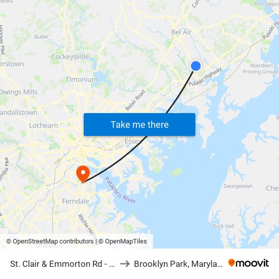 St. Clair & Emmorton Rd - Sb to Brooklyn Park, Maryland map