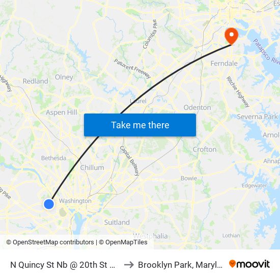 N Quincy St Nb @ 20th St N FS to Brooklyn Park, Maryland map