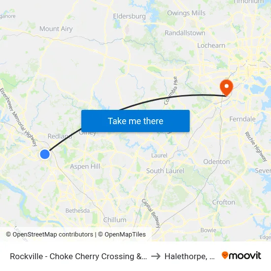 Rockville - Choke Cherry Crossing & Choke Cherry Road to Halethorpe, Maryland map