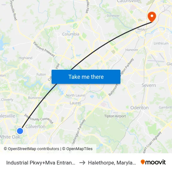 Industrial Pkwy+Mva Entrance to Halethorpe, Maryland map
