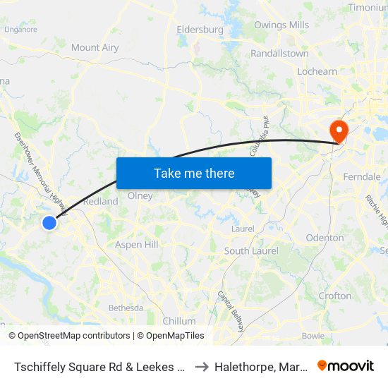 Tschiffely Square Rd & Leekes Lot Way to Halethorpe, Maryland map