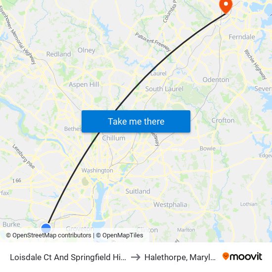 Loisdale Ct And Springfield Hilton to Halethorpe, Maryland map