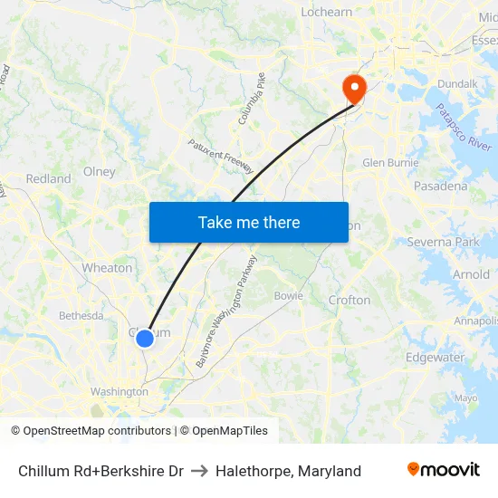 Chillum Rd+Berkshire Dr to Halethorpe, Maryland map