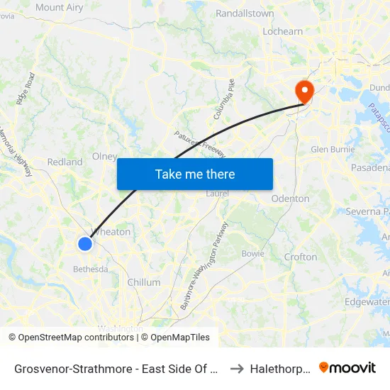 Grosvenor-Strathmore - East Side Of Rockville Pike Near Tuckerman Ln. to Halethorpe, Maryland map