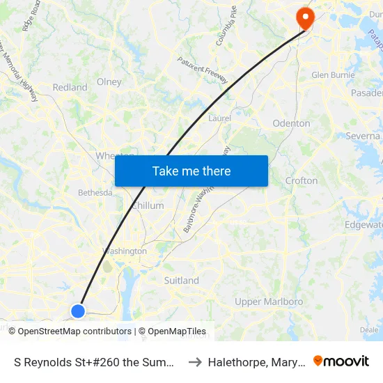 S Reynolds St+#260 the Summit Apt to Halethorpe, Maryland map