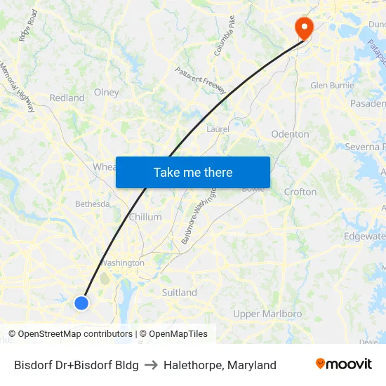 Bisdorf Dr+Bisdorf Bldg to Halethorpe, Maryland map