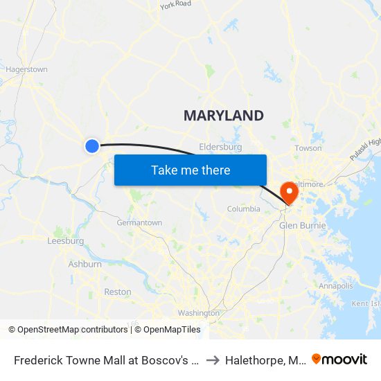 Frederick Towne Mall at Boscov's South Entrance to Halethorpe, Maryland map