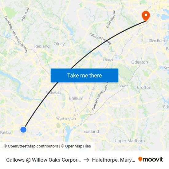 Gallows @ Willow Oaks Corporate Dr to Halethorpe, Maryland map
