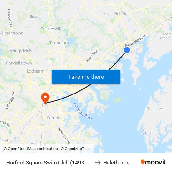 Harford Square Swim Club (1493 Harford Square Dr) to Halethorpe, Maryland map