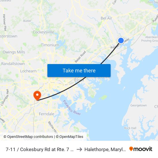7-11 / Cokesbury Rd at Rte. 7 - Wb to Halethorpe, Maryland map