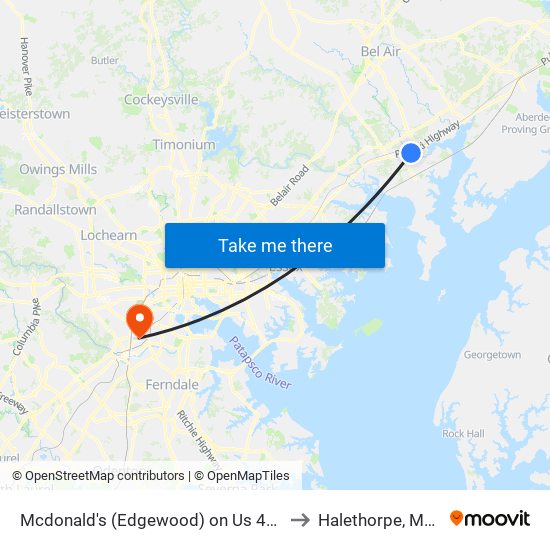 Mcdonald's (Edgewood) on Us 40 by Mailbox to Halethorpe, Maryland map