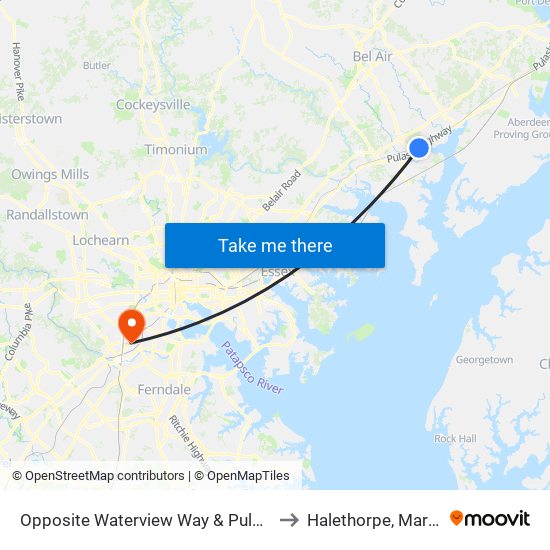 Opposite Waterview Way & Pulaski Hwy to Halethorpe, Maryland map