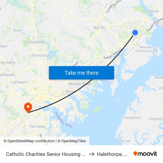 Catholic Charities Senior Housing (901 Barnett Ln) to Halethorpe, Maryland map
