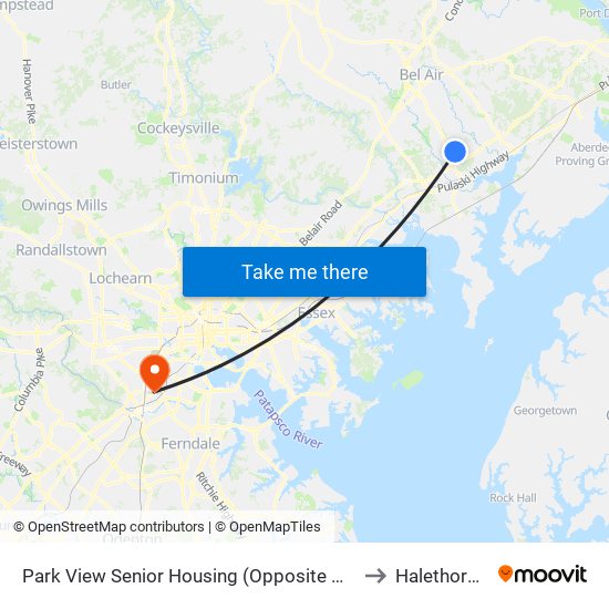 Park View Senior Housing  (Opposite Near Box Hill S Pwky & Merchant Blvd) to Halethorpe, Maryland map
