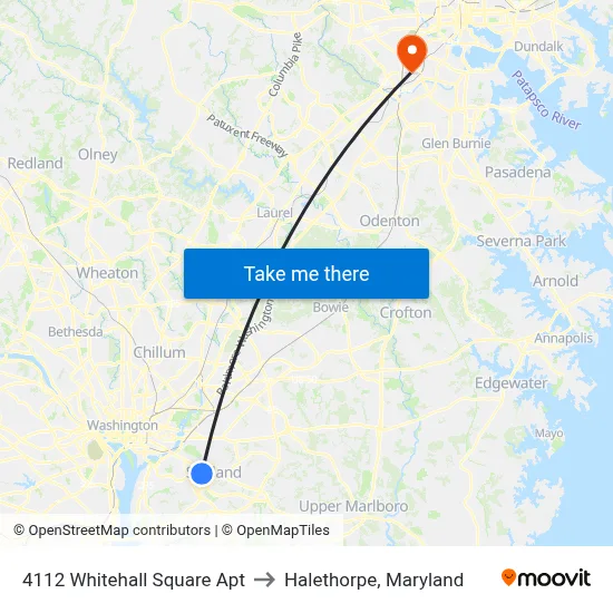 4112 Whitehall Square Apt to Halethorpe, Maryland map