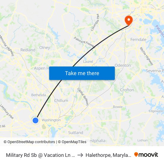 Military Rd Sb @ Vacation Ln Ns to Halethorpe, Maryland map