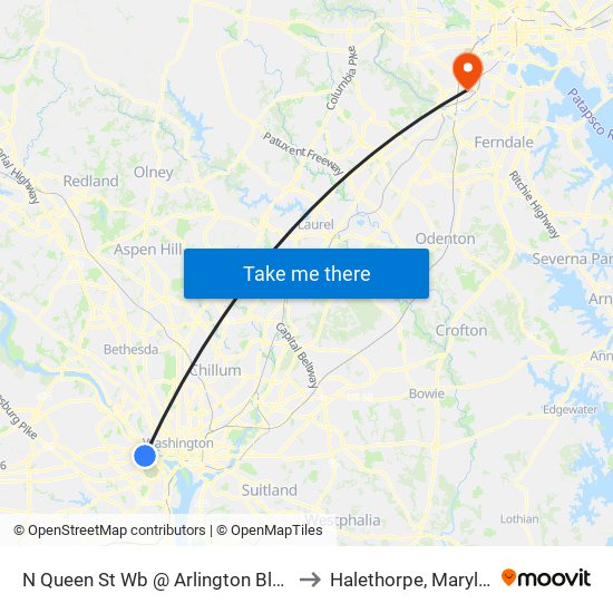 N Queen St Wb @ Arlington Blvd Ns to Halethorpe, Maryland map